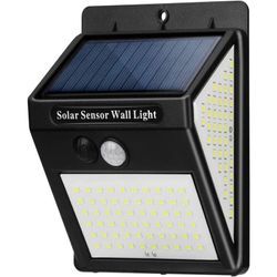 Beijiyi - Solarleuchte für den Außenbereich, Außen-Solarlampe, Bewegungsmelder, 3 Modi [1 Packung 144 LEDs], wasserdichte kabellose