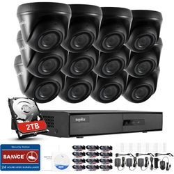 Annke - sannce 16CH 1080p Videoüberwachungskamera-System 5 in 1 DVR-Recorder Wasserdichte Kabel-Überwachungskameras für Heim-Outdoor-CCTV-Kits 12