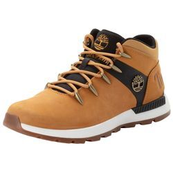 Schnürboots TIMBERLAND "SPRINT TREKKER MID LACE UP SNEAKER" Gr. 42, braun (wheat nubuck w schwarz), Leder, Schuhe, Winterschuhe, Sneakerboots, Winterboots