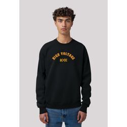 Sweatshirt F4NT4STIC "AC/DC Rock Musik Band High Voltage Collegiate" Gr. L, schwarz, Herren, Obermaterial: 85% Baumwolle, 15% Polyester, Sweatshirts, Premium Qualität