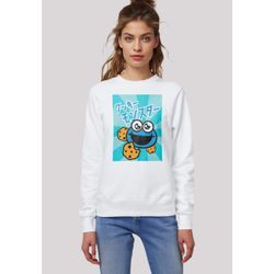 Sweatshirt F4NT4STIC "Sesamstraße Cookie Monster Anime", Damen, Gr. L, weiß, Obermaterial: 85% Baumwolle, 15% Polyester, casual, regular fit, Rundhals, Langarm ohne Bündchen, Sweatshirts, Premium Qualität