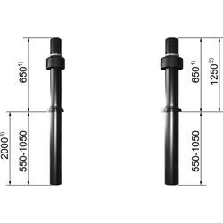 Luft-/Abgasführung Schräg-/Flachdach senkrecht, DN60/100, 120-170cm, pp, schwarz - Schwarz - Wolf