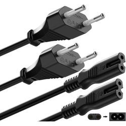 Paryou - Euro Stromkabel, 1.5M iec C7 Figure 8 Euro Stecker 2-Pin Câble Kompatibel mit PS3 PS4 hp Philips Drucker Samsung lg tcl Sony Philips tv tv