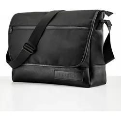 Messenger Bag LERROS "LERROS Messenger Bag *New York*", Damen, Gr. B/H: 39cm x 31cm, schwarz, Polyester, Polyurethan (PU), Taschen