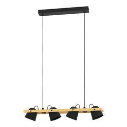 EGLO Hängeleuchte "HORNWOOD-Z", FSCM70HB, ZigBee, App und Sprachsteuerung Alexa, RGB, dimmbar, Lampen, braun (schwarz, braun)B:14,00cm H:110,00cm L:78,00cm Ø:0,00cm