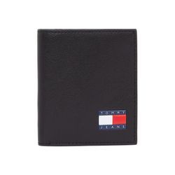 Geldbörse TOMMY JEANS "TJM HERITAGE LEATHER CC & COIN", schwarz, Leder, Textil, Lederimitat, Kleinlederwaren, Geldbeutel, Portemonnaie, Herrenbörse