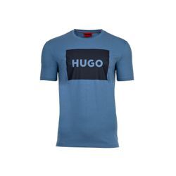 T-Shirt HUGO "T-Shirt Dulive222 1er Pack", Herren, Gr. M, blau (blau (medium blau 427)), Obermaterial: 100% Baumwolle CO., Kurzarm, Shirts