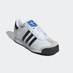 Sneaker ADIDAS ORIGINALS "SAMOA", Gr. 35,5, cloud weiß, core schwarz, blau, Synthetik, Leder, sportlich, Schuhe