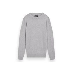 Sweatshirt SCOTCH & SODA "Strickpullover Core Viskose Pullover", Herren, Gr. L, grau (hellgrau), Obermaterial: 81% Viskose CV. 19% Nylon NY., Sweatshirts