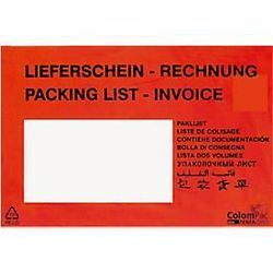 Dokumententasche/Lieferscheintasche SecurePack, C6, mit Aufdruck, Sichtfenster, selbstklebend, wasserfest, PCR & FSC®-Kraftpapier, rot, 250 Stück