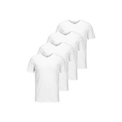 T-Shirt JACK & JONES "T-Shirt JACBASIC V-NECK TEE 2PK 2er Pack", Herren, Gr. L, weiß, Obermaterial: 100% Baumwolle CO., Shirts