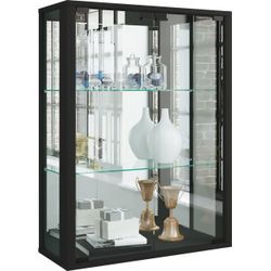 Wandvitrine "Udina" mit Spiegel Schwarz