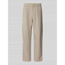 Relaxed Tapered Fit Bundfaltenhose mit elastischem Bund