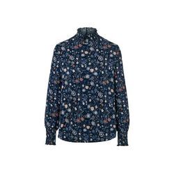 Tchibo Florales Blusenshirt mit Stehkragen - Dunkelblau - Gr.: M