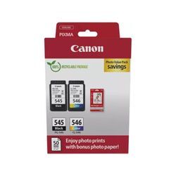 Canon PG-545 + CL-546 photo value pack (PG-545 / CL-546) - Schwarz + 3 Farben - Druckerpatrone - Multipack