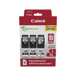 Canon PG-540L + PG-540L + CL 541XL photo value pack - Schwarz + 3 Farben - Druckerpatrone - Multipack