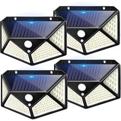 Packungen Outdoor-Solarlampe, Outdoor-Solarleuchte, 100 LED-Solar-Außenbeleuchtung, 3 Modi, Outdoor-Solarstrahler mit Bewegungssensor,