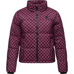 Winterjacke RAGWEAR "Serah Print" Gr. 4XL (48), pink (fuchsia), Damen, Außenmaterial: 100% Polyester, Innenfutter: 100% Polyester, Wattierung: 100% Polyester, Jacken, wasserdichte Winter Steppjacke mit Hahnentritt Muster