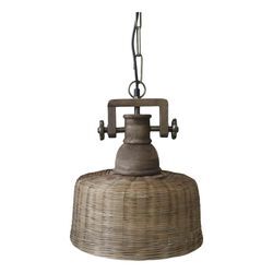 Chic Antique Lampe aus Rattangeflecht, H33/Ø 31 cm, natur