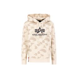 Hoodie ALPHA INDUSTRIES "Alpha Industries Men - Hoodies Basic Hoodie Camo", Herren, Gr. L, beige (sand camo), Obermaterial: 80% Baumwolle, 20% Polyester, regular fit, Sweatshirts