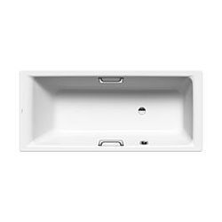 Kaldewei PURO STAR MIT SEITLICHEM ÜBERLAUF 658 Badewanne 255800010001 170 x 75 cm mit Invisible Grip, glänzend, alpinweiß