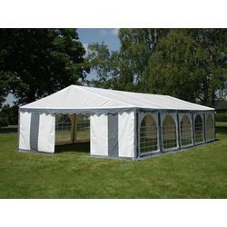 Dancover Partyzelt Festzelt Exclusive 6x10m PVC, Grau/Weiß