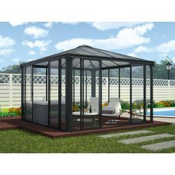 Dancover Orangerie, pavillon LEDRO, 12,96m², Palram/Canopia, 3,6x3,6x2,95m, Grau