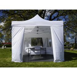 Dancover Besucherzelt FleXtents PRO 4x6m weiß, inkl. 8 Seitenwände und 1 transparente Trennwand