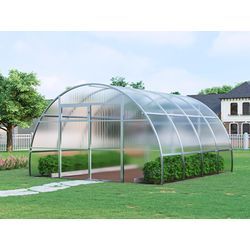 Dancover Gewächshaus aus Polycarbonat, Strong NOVA 16m², 4x4m, Silber