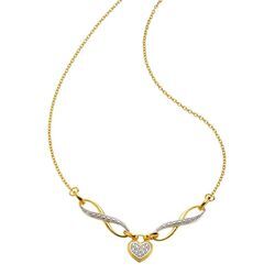 Collier FIRETTI "Schmuck Geschenk Halsschmuck Halskette Ankerkette Infinity+Schleife", silber (gelbgoldfarben, silberfarben), Halsketten, Damen, 0,0106 ct, Silber 925 (Sterlingsilber)-Diamanten, L: 45cm, Silber 925 (Sterlingsilber), Diamanten, mit Diamant