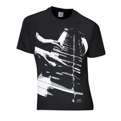 Rock You T-Shirt Piano Hands Lizenz M Schwarz