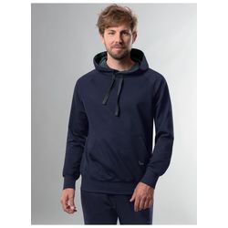 Kapuzensweatshirt TRIGEMA "TRIGEMA Kapuzensweatshirt aus Biobaumwolle", Herren, Gr. L, blau (navy), 75% Baumwolle (Biobaumwolle kbA), 25% Baumwolle (recycelt), casual, Sweatshirts