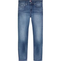 Slim-fit-Jeans TOMMY JEANS "SCANTON SLIM", Herren, Gr. 33, Länge 34, blau (denim medium2), Denim/Jeans, Obermaterial: 93% Baumwolle, 4% Polyester, 3% Elasthan, casual, slim fit, Jeans, mit Logoprägung