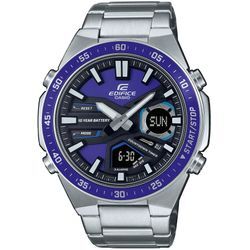 Chronograph CASIO EDIFICE "EFV-C110D-2AVEF", silber (edelstahlfarben), Armbanduhren, Herren, Quarzuhr, Armbanduhr, Herrenuhr, Stoppfunktion, bis 10 bar wasserdicht