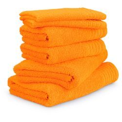 Handtuch Set MÖVE "New Classic", orange, 6 St., Walkfrottier, Obermaterial: 100% Baumwolle, Handtücher (Packung), Gäste-, Hand- und Duschtüchern, 100% bester Baumwolle (480 g/m²)