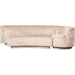 2-Sitzer WOOOD "Popular", beige (natur), B:215cm H:72cm T:97cm, Sofas, frei im Raum stellbar, mit grobem Chenille gefüttert, Breite 215 cm