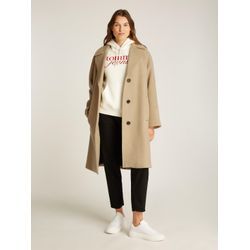 Kurzmantel TOMMY JEANS "TJW WOOL COAT" Gr. L (40), relic tan, Damen, Obermaterial: 55% Polyester, 35% Wolle, 10% sonstige Fasern. Futter: 100% Polyester, unifarben, Mäntel, mit Wollanteil