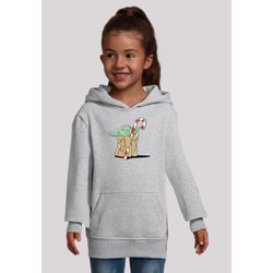 Kapuzenpullover F4NT4STIC "Star Wars Grogu Loves Candy stick", Mädchen, Gr. 110/116, grau (erdgrau), Obermaterial: 65% Baumwolle, 35% Polyester, casual, relaxed fit, Langarm, Pullover, Premium Qualität