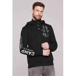 Kapuzensweatshirt CAMP DAVID Gr. L, schwarz, Herren, Material: 50% Baumwolle, 50% Polyester, bestickt, Sweatshirts, mit Baumwolle