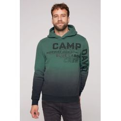 Kapuzensweatshirt CAMP DAVID Gr. L, grün, Herren, Material: 50% Baumwolle, 50% Polyester, bedruckt, Sweatshirts, mit Baumwolle