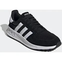 Sneaker ADIDAS SPORTSWEAR "RUN 84", Gr. 47, schwarz-weiß (core schwarz, cloud weiß, carbon), Textil, Leder, Synthetik, sportlich, Schuhe, inspiriert vom Design des adidas LA Trainer