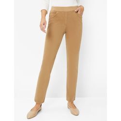 Bequeme Jeans RAPHAELA BY BRAX "Style CARINA FUN", Damen, Gr. 44, Normalgrößen, beige (sand), 54% Baumwolle, 37% Lyocell, 6% Elastomultiester, 3% Elasthan, Jeans