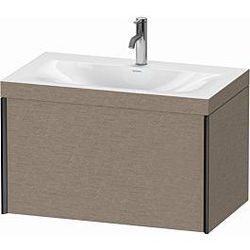 Duravit XViu Waschtisch-Unterschrank XV4610OB211C 80x48cm, 1 Auszug, 1 Hahnloch, schwarz matt, Rahmen C, eiche kaschmir