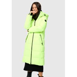 Steppjacke MARIKOO "Zuraraa XVI" Gr. S, grün (neon grün), Damen, Obermaterial: 100% Polyester; Innenmaterial: 100% Polyester; Fütterung & Wattierung: 100% Polyester, Jacken, langer Winter Mantel gesteppt