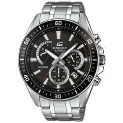 Chronograph CASIO EDIFICE "EFR-552D-1AVUEF", silber (edelstahlfarben, silberfarben), Armbanduhren, Herren, Quarzuhr, Armbanduhr, Herrenuhr, bis 10 bar wasserdicht, Stoppfunktion