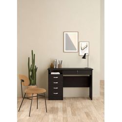 Schreibtisch INOSIGN "Funktion Plus, Arbeitstisch, Bürotisch", schwarz (esche schwarz), B:109,3cm H:75,6cm T:48,5cm, Tische, Computertisch mit 5 Schubladen,1 abschließbar,Breite 110 cm