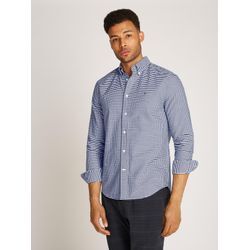 Langarmhemd TOMMY HILFIGER "HERITAGE OXFORD GINGHAM RF SHIRT", Herren, Gr. L, N-Gr, blau (desert sky, optic weiß), Web, Obermaterial: 100% Baumwolle, casual, Langarm 2-Knopf-Manschette, Hemden, mit modischem Klein-Karomuster