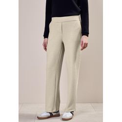 Stoffhose CECIL, Damen, Gr. L, Länge 28, desert beige melange, Stoff, 79% Polyester, 14% Viskose, 5% Metallpolyester, 2% Elasthan, unifarben, casual, loose fit lang, Hosen, High Waist