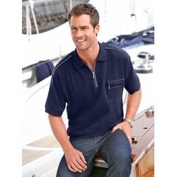 Poloshirt CATAMARAN "Kurzarm-Poloshirt", Herren, Gr. 52/54, blau (marine), 100% Baumwolle, unifarben, ohne Ausschnitt, Kurzarm, Shirts