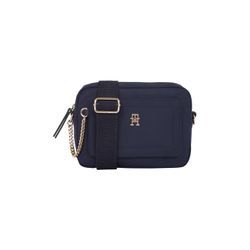 Umhängetasche TOMMY HILFIGER "TH SPRING CAMERA BAG" Gr. B/H/T: 21cm x 14cm x 6cm, blau (space blau), Damen, Textil, Lederimitat, Taschen, Damen Mini Bag, Schultertasche mit verstellbarem Schulterriemen